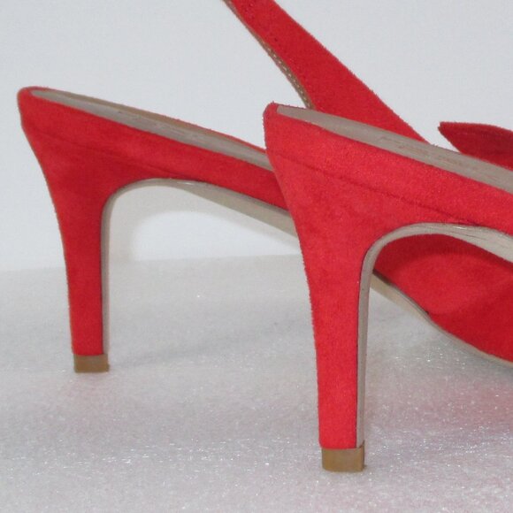NORDSTROM RACK RED SUEDE SLING BACKS - Picture 8 of 14